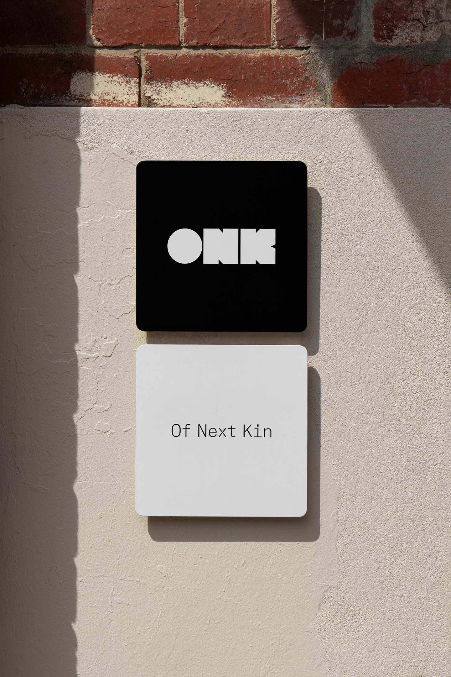 Of Next Kin Brand Identity Design, Signage Design