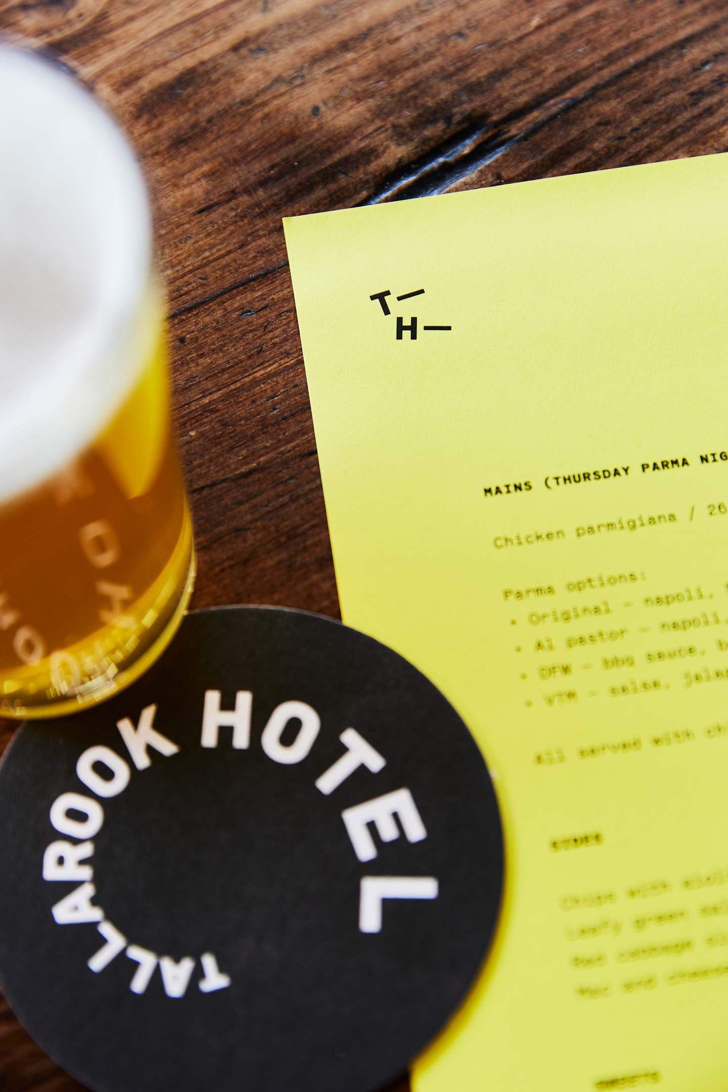 Tallarook Hotel Wayfinding Design, Stationery Design, Apparel Design